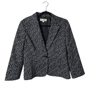 Evan Picone Blazer Women's Size 10 Black White‎ Patterned Career Office